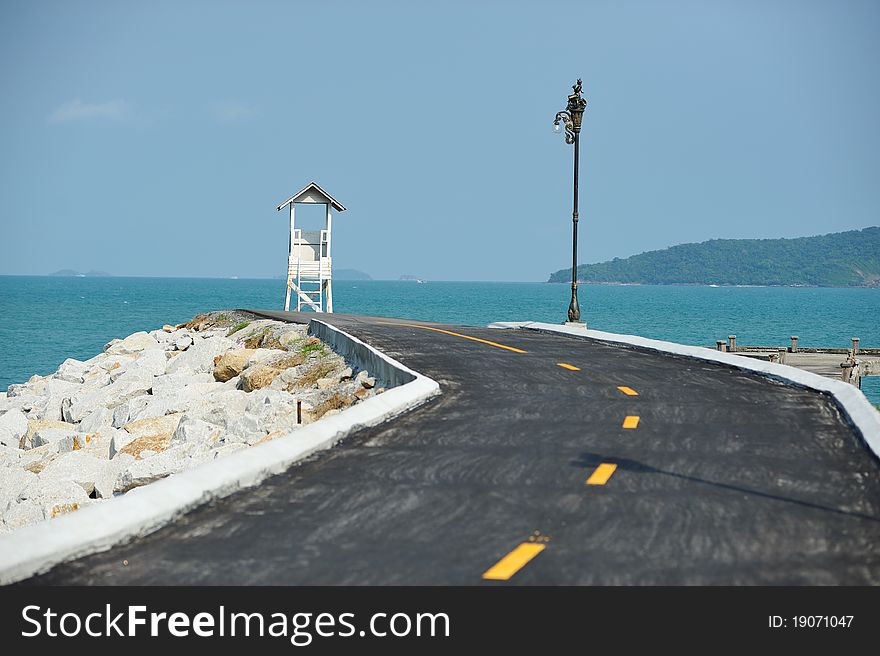 Landscape road to the sea rayong thailand