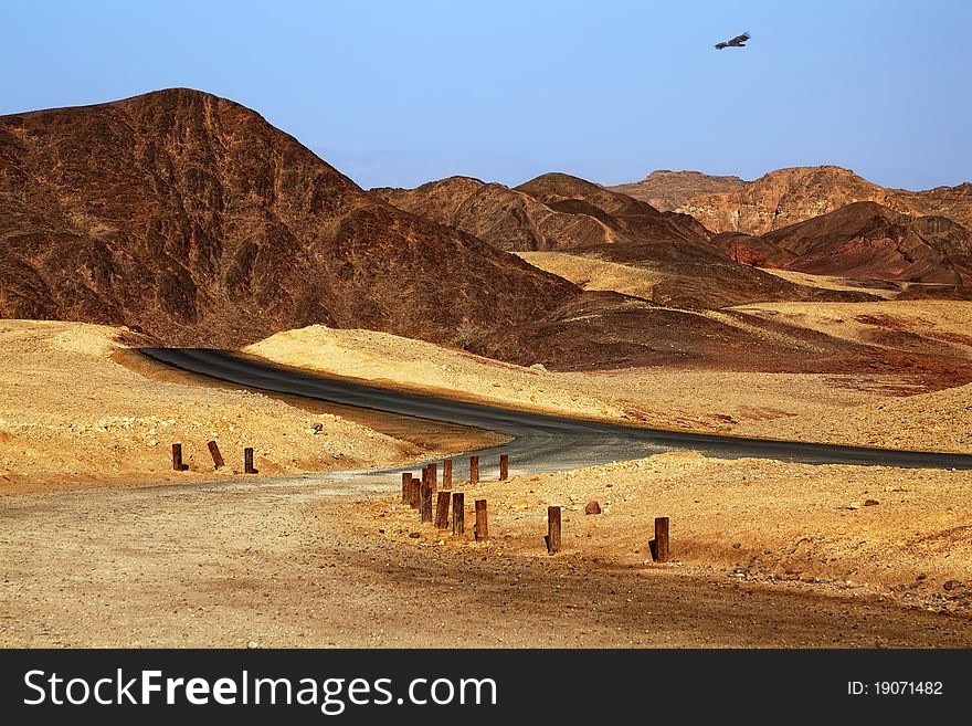 Desert and rocks in Timna national park in Israel. Desert and rocks in Timna national park in Israel