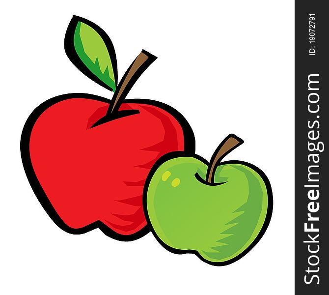 Red and green apple clipart. Red and green apple clipart