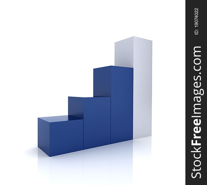 Illustration of progression with blue and silver bars (blue collection). Illustration of progression with blue and silver bars (blue collection)