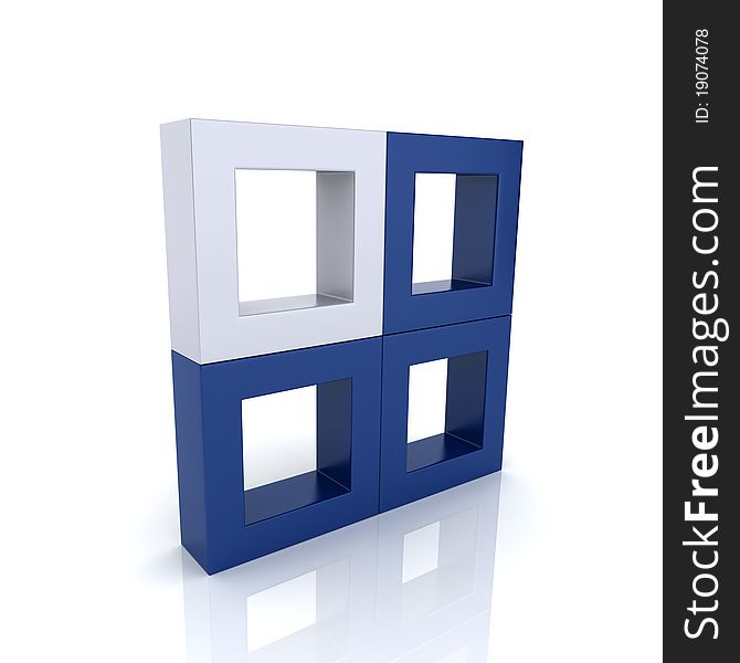 Concept of unique element with frames (blue collection). Concept of unique element with frames (blue collection)