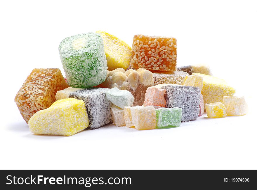 Candy on a white background