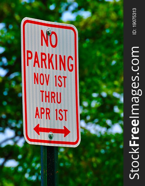 No Parking November 1st thru April 1st