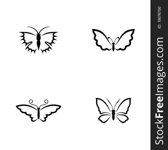 Butterflies. Elements for design. Vector illustration.