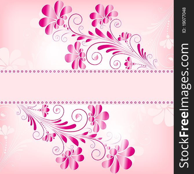 Vintage floral  background with decorative flowers for design