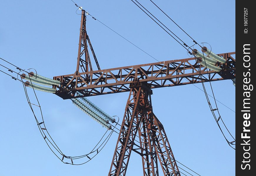 Electric Pole Against The Sky