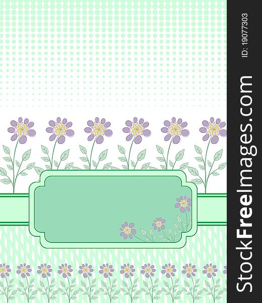 Template frame design for greeting card with a floral frame. Template frame design for greeting card with a floral frame