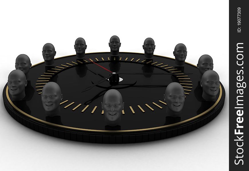 Watches as a black dial with metallic heads â„–1