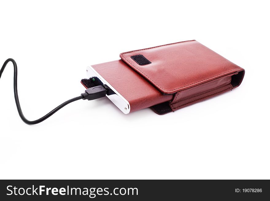 External hdd in leather case