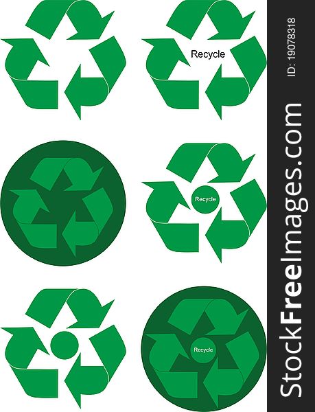 Design elements of green recycle arrows. Design elements of green recycle arrows