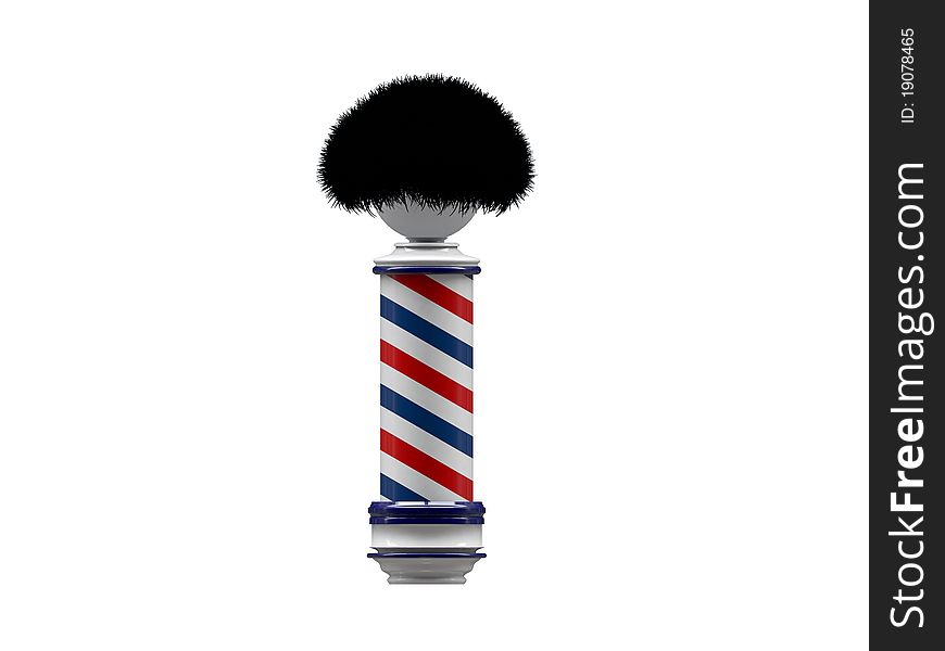 Barber pole sign isolated on white background