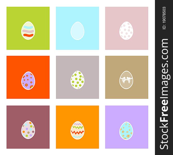 Collection of colorful Easter eggs. Collection of colorful Easter eggs