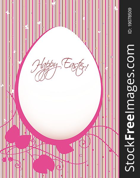 Easter eggs card with flower and butterfly. Easter eggs card with flower and butterfly