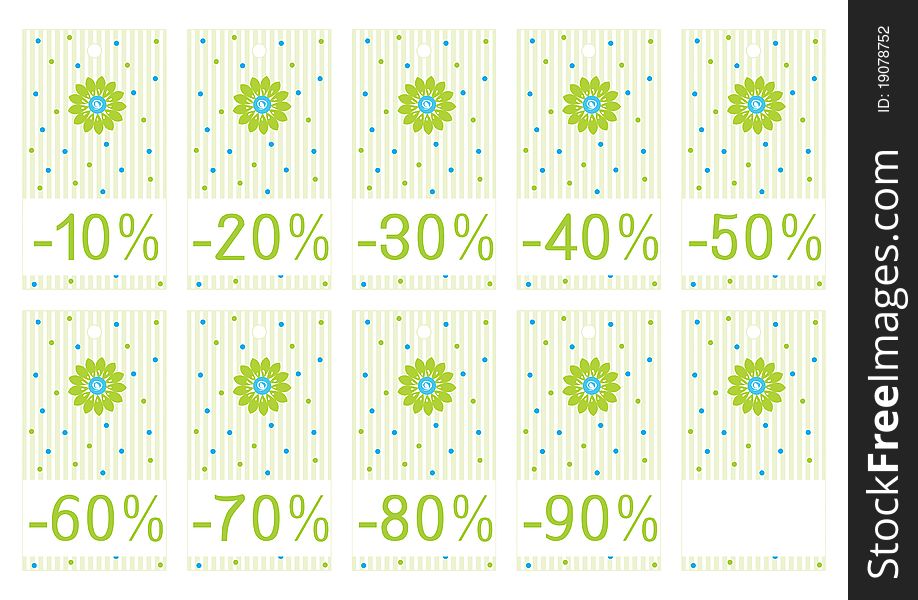 Green cute sales stickers with discounts. Green cute sales stickers with discounts