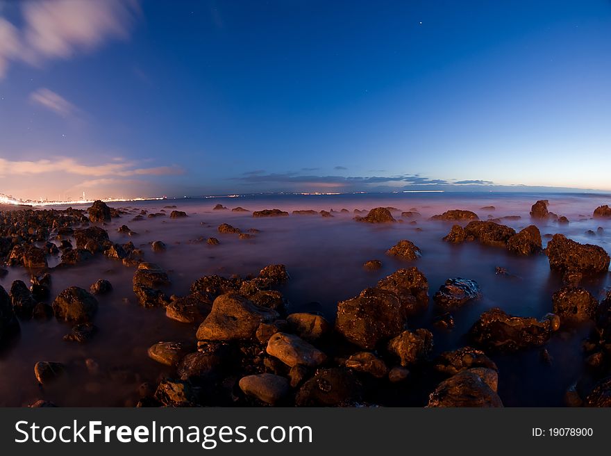 Beach shot by night - long exposure