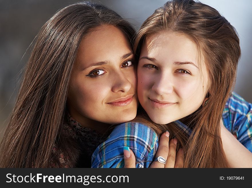 Portrait of two teenage girls. Portrait of two teenage girls