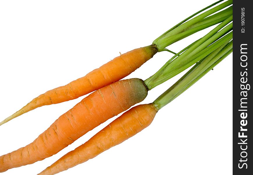 Fresh cut carrots on a white background. Fresh cut carrots on a white background.