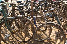 Bicycles At The Beach Royalty Free Stock Image Bicycles At The Beach Royalty Free Stock Image