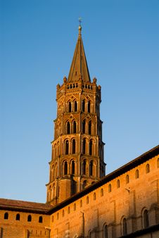 Bell Tower Of St Sernin Basilica In Toulouse Stock Images