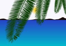 Sea And Palm Leaves Royalty Free Stock Photos Sea And Palm Leaves Royalty Free Stock Photos