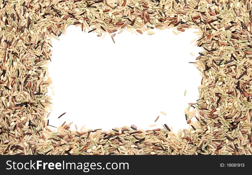 Wild rice frame  with white space in the center