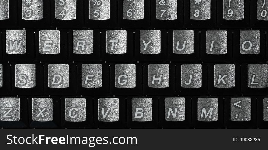 Close up black typewriter keyboard