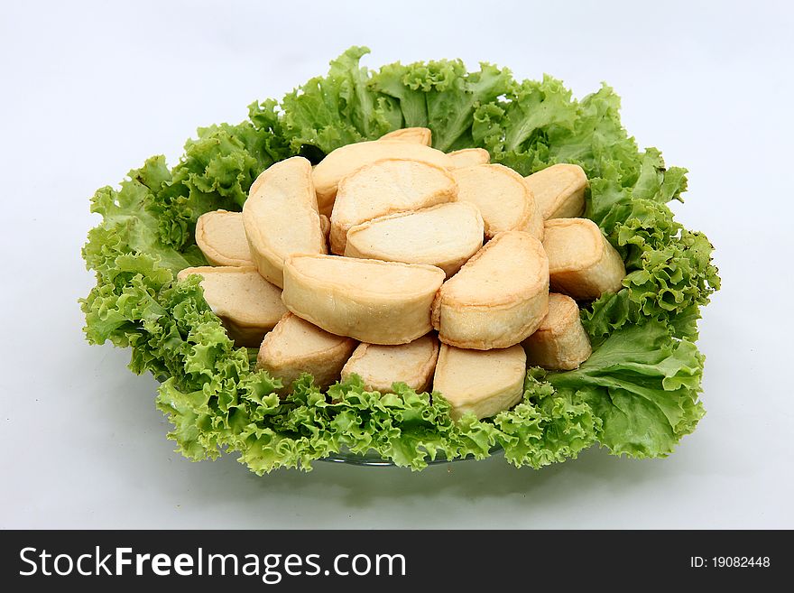 Seafood tofu with white background