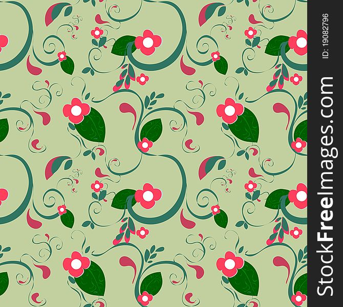 Seamless intricate floral pattern with background