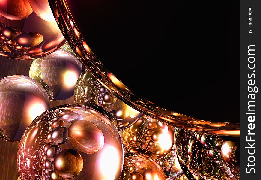 Reflective Shiny Spheres Background