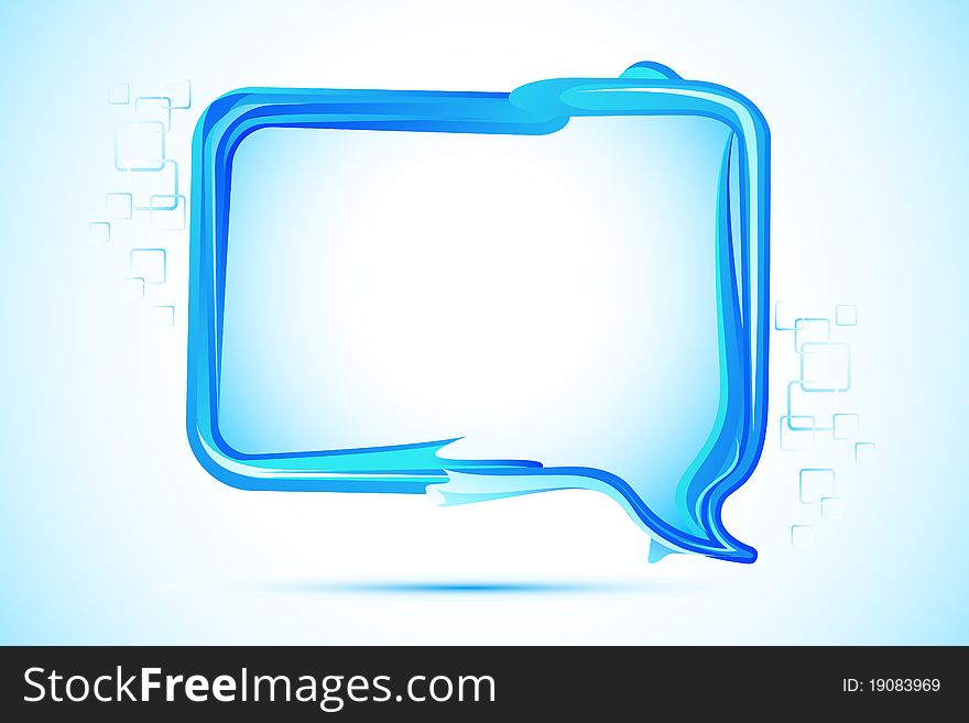 Illustration of speech bubble on abstract background