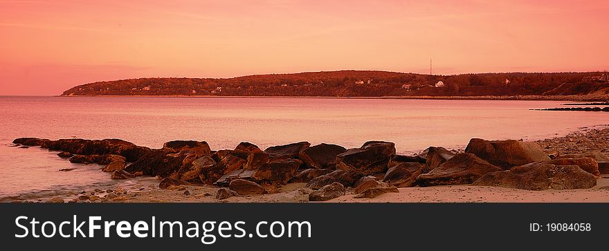 Red Sky at Plymouth Rock - USA. Red Sky at Plymouth Rock - USA