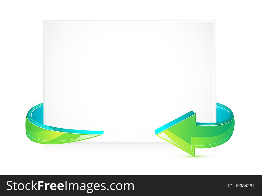 Illustration of card wrapped with arrow on white background. Illustration of card wrapped with arrow on white background