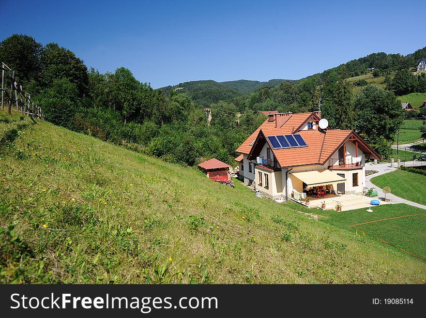 Modern cottage in the mountains