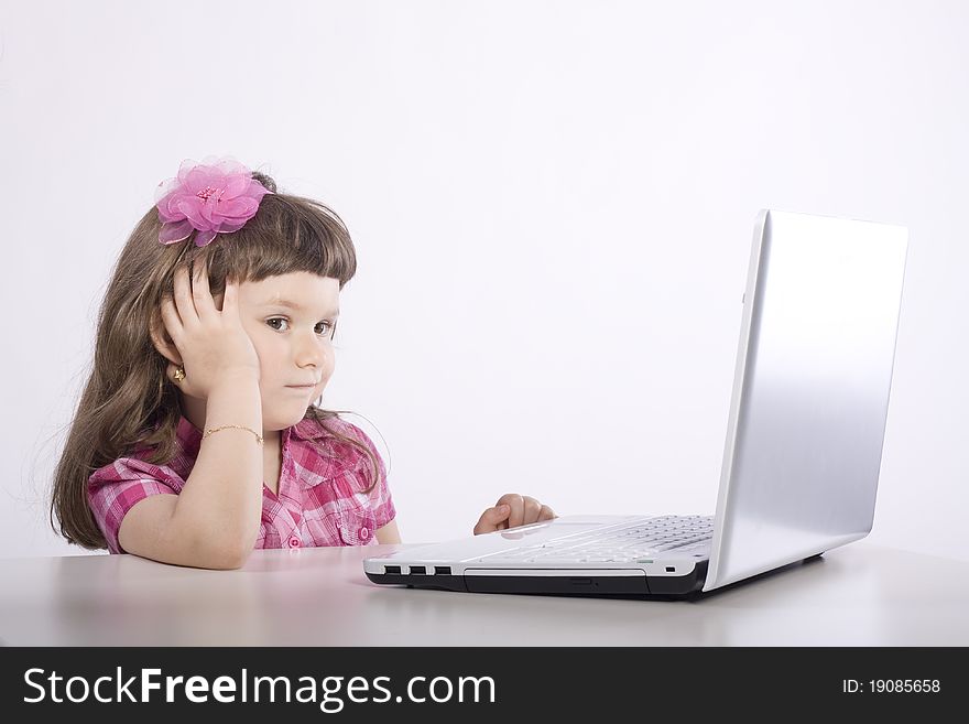 Young Girl With Computer