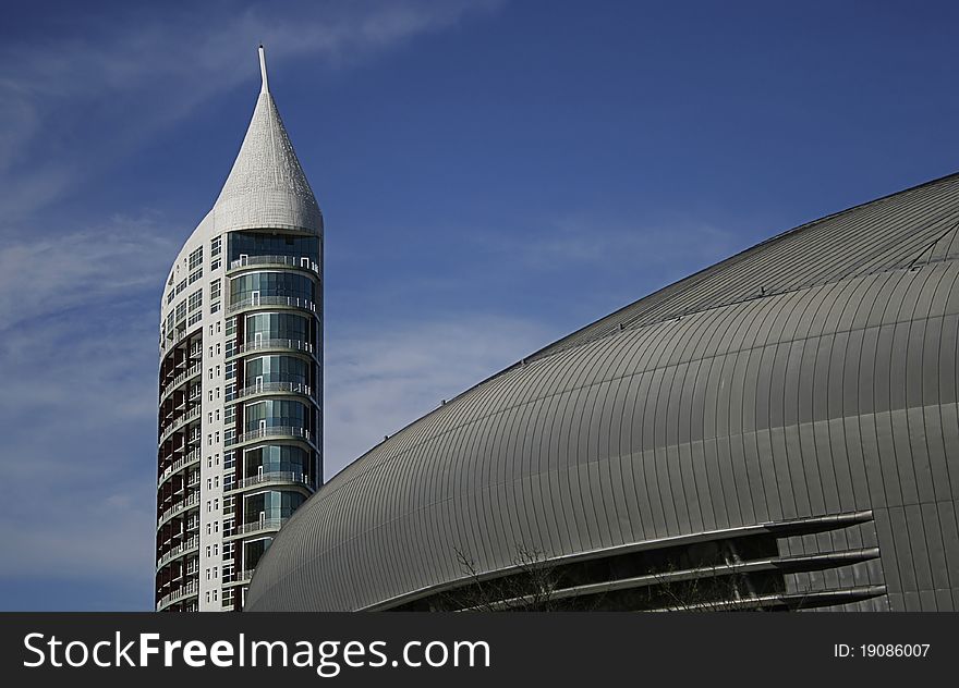 Modern apartment tower building in Lisbon. Modern apartment tower building in Lisbon