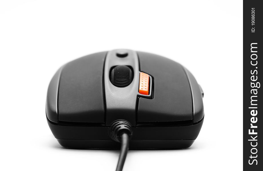 Black stylish mouse isolated on a white. Black stylish mouse isolated on a white