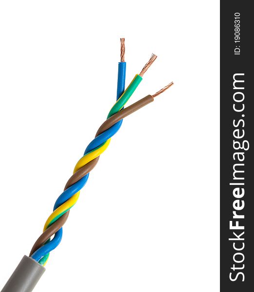 Twisted color wire isolated on a white