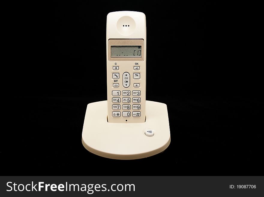 Fixed-line telephone isolated on a white background. Fixed-line telephone isolated on a white background
