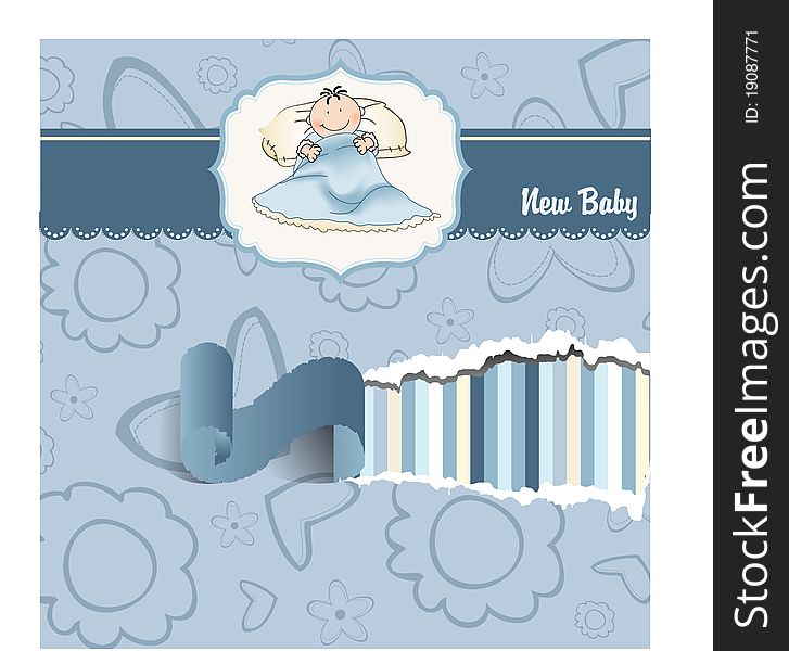 Welcome new baby boy , announcement card