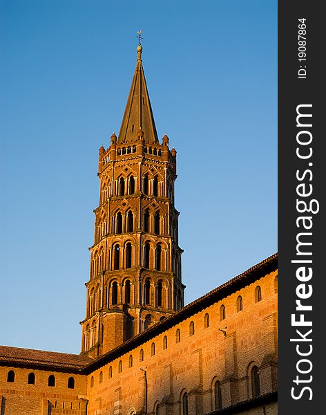 Bell tower of St Sernin Basilica in Toulouse