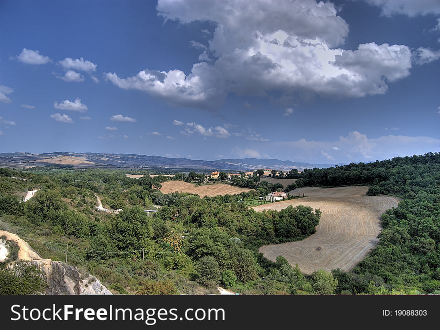 A typical landscape of Tuscany in Italy. A typical landscape of Tuscany in Italy.