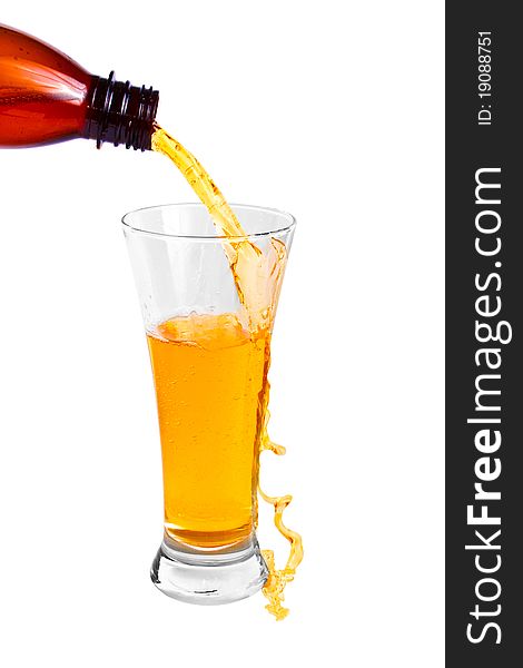 Beer Pouring isolated on a white background