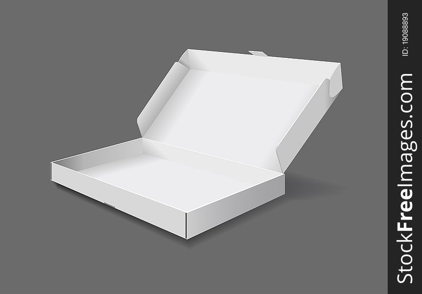 The packaging box on grey background is shown in the picture. The packaging box on grey background is shown in the picture.