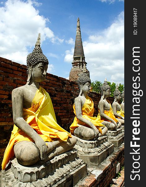 The Buddha aligned at Ayutthaya old city