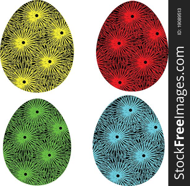 Multi-colored eggs in colors. Multi-colored eggs in colors