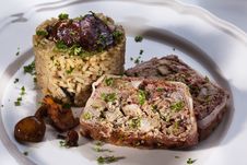 Rustic Liver Pasty With Risotto Royalty Free Stock Image Rustic Liver Pasty With Risotto Royalty Free Stock Image