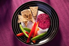 Beetroot Humus With Whole Wheat Pita Bread Stock Image Beetroot Humus With Whole Wheat Pita Bread Stock Image