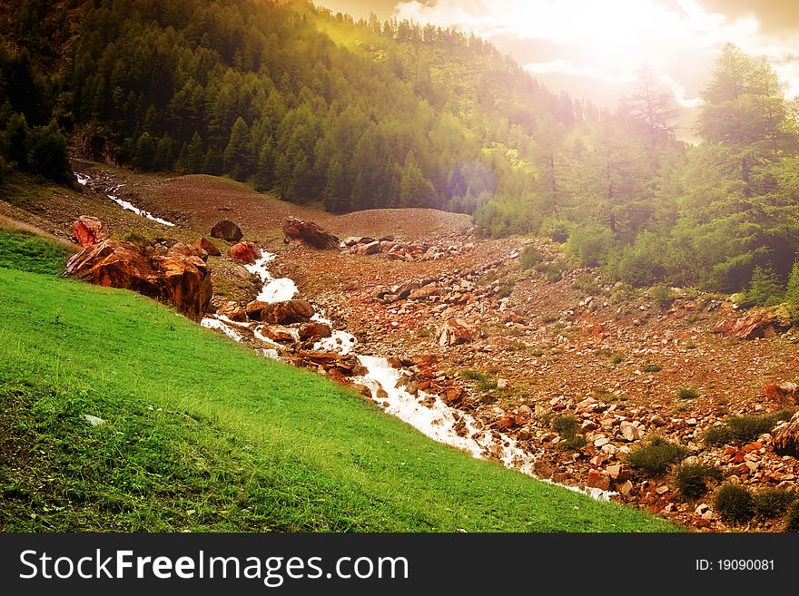 Alps Mountain landscape in North- Italia