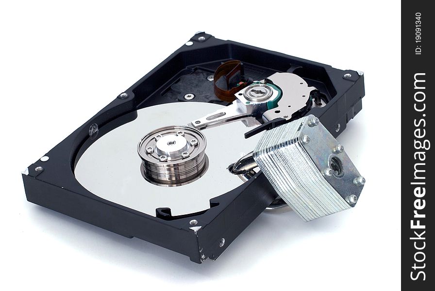 A strong lock through a harddrive. A strong lock through a harddrive.