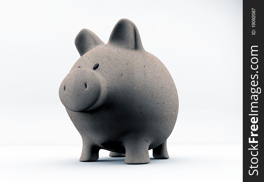 Piggy bank made with paper